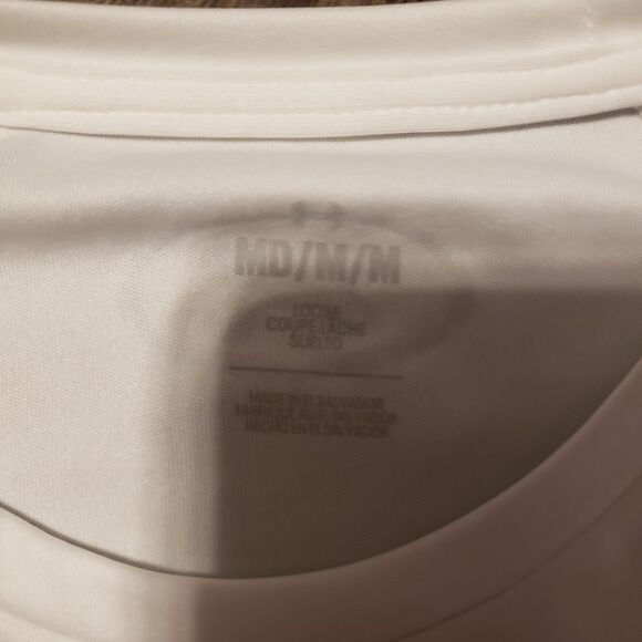 Under Armour White Dri-Fit Short Sleeve Men's Pullover Shirt Sz M - Picture 3 of 5